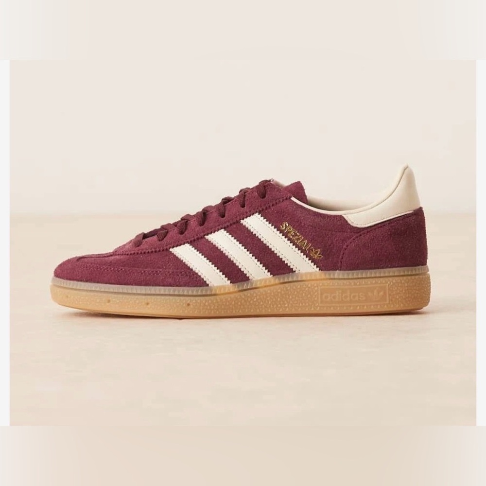 Adidas Handball Spezial W Burgundy Maroon Cream Gum Sneakers NWT JP8726 - Picture 4 of 6